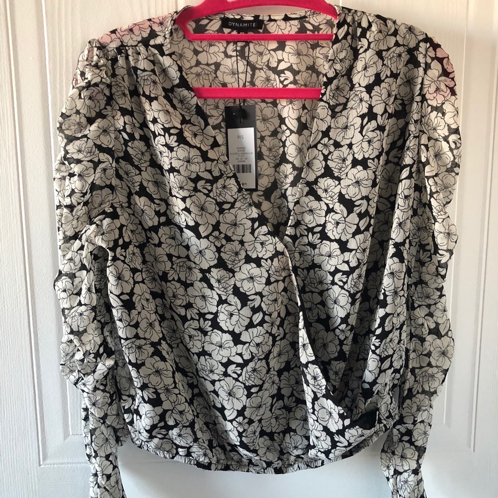 Flower Wrap Blouse